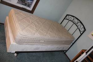 lot 248 image: Full-Size Mattress with Metal Bed Frame