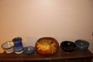 lot 265 image: Collection of 6 Handcrafted Ceramics Including Bowls and Planters