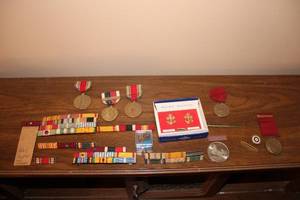 lot A-278 image: Collection of WWII Military Medals, Ribbons, and Insignia