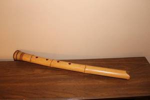 lot 280 image: Vintage Bamboo Flute with Decorative Details