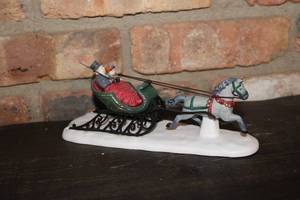 lot 306 image: Department 56 Heritage Village Collection Sleigh with Couple Figurine