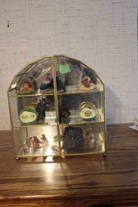 lot 377 image: Unique Collection of Decorative Figurines in Glass Display Case