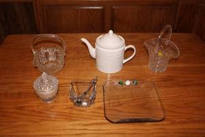 lot 405 image: Collection of Decorative Glassware and Teapot Set