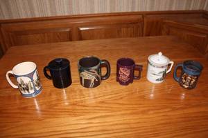 lot 414 image: Collection of 6 Vintage Themed Coffee Mugs