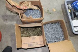 lot 449 image: Mixed Lot of Galvanized Nails in Two Boxes - Total 56 lbs