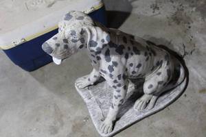 lot 451 image: Dalmatian Statue Home Decor - Life-Size Sitting Dog Figurine