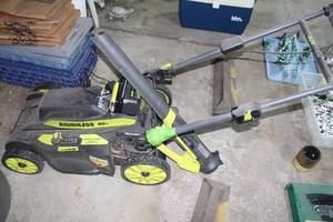 lot A-456 image: Ryobi 20 Brushless Self-Propelled Lawn Mower with 40V Lithium Battery