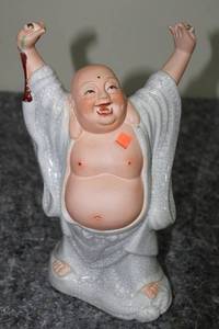 lot 50 image: Vintage Laughing Buddha Porcelain Figurine