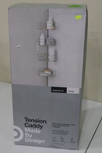 lot 76 image: Tension Caddy Corner Shower Organizer with Brushed Nickel Finish
