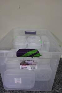 lot 111 image: Set of Sterilite Clear Plastic Storage Containers with Lock Lids