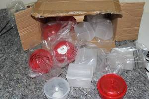 lot 176 image: Collection of Plastic Storage Containers Including Apple Storage Box