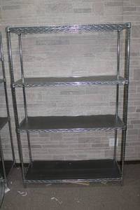 lot 186 image: Metal Wire Storage Shelving Rack with 4 Shelves