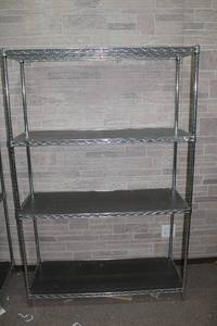 lot 187 image: Heavy Duty 4-Tier Metal Storage Shelf Unit