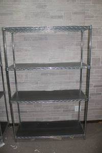lot 188 image: Heavy Duty Metal Wire Storage Shelving Unit with 4 Shelves