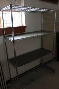lot 10 image: 4-Tier Heavy-Duty Metal Wire Shelving Unit with Adjustable Shelves