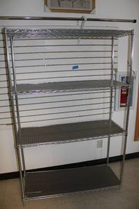 lot 13 image: Heavy-Duty Wire Shelving Unit with 4 Adjustable Shelves