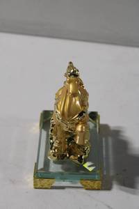 lot 377 image: Decorative Gold-Plated Horse Sculpture with Red Gem Details
