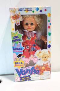 lot 378 image: Vintage Battery Operated Dancing Doll with Sonic Control - Kawnita