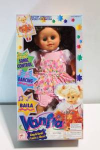 lot 384 image: Vintage Singing and Dancing Doll with Vinyl Head and Movable Eyes