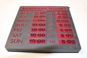 lot 419 image: Newton Business Hours Sign with Adjustable Hours