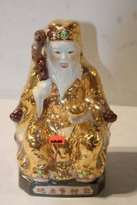 lot 457 image: Gold-Accented Chinese Fortune God Figurine