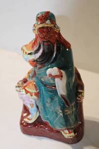 lot 475 image: Ceramic Figurine of a Traditional Chinese Scholar with Open Book