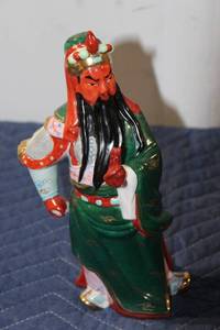 lot 528 image: Chinese Porcelain Figurine of a Traditional Warrior with Detailed Attire