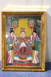 lot A-636 image: Vintage Framed Chinese Art featuring Three Goddesses