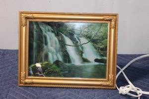 lot 699 image: Illuminated Waterfall Picture with Gold Frame