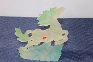 lot 702 image: Translucent Frosted Glass Horse Figurine