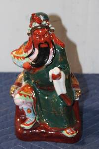 lot 714 image: Vintage Chinese Warrior Figurine in Traditional Attire