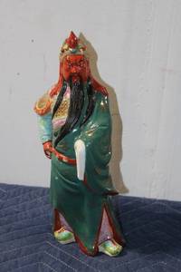 lot 729 image: Vintage Chinese Warrior Figurine with Rich Color Palette