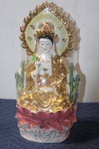 lot 780 image: Porcelain Goddess Figurine with Gold Detailing