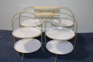 lot 858 image: Collection of Decorative Tiered Stands