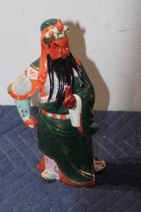 lot 881 image: Hand-Painted Porcelain Figurine of Chinese Warrior