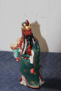 lot 895 image: Chinese Porcelain Figurine of Warrior God with Intricate Details
