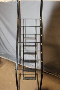 lot 989 image: Metal Display Rack with Multiple Shelves