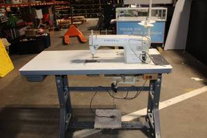 lot 991 image: Singer 2491 Industrial Sewing Machine with Table