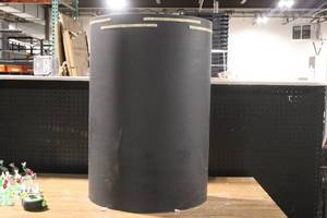 lot 998 image: Large Black Decorative Cylinder with Gold Accents