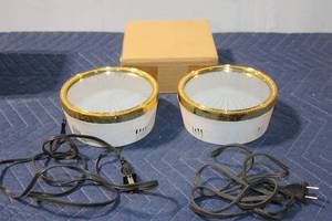 lot 1141 image: Set of 2 Vintage Electric Infinity Mirror Light Fixtures