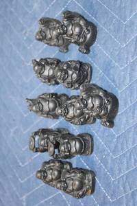 lot 1156 image: Set of 10 Small Black Buddha Figurines