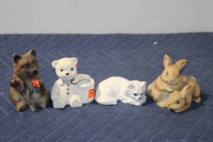 lot 1158 image: Set of 4 Ceramic Animal Figurines