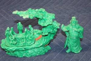 lot 1161 image: Green Resin Figurines Set of Chinese Figures