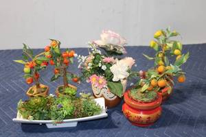 lot 1163 image: Collection of Artificial Potted Plants with Fruit Decor