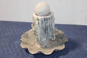 lot 1213 image: Decorative Tabletop Marble Water Fountain with Sphere