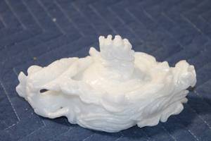 lot 1219 image: Intricate White Stone Dragon Figurine with Removable Head