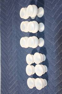lot 1222 image: Set of 8 Vintage White Milk Glass Egg Cups