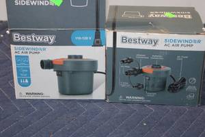 lot 1228 image: Bestway Sidewinder AC Air Pump with Nozzle Attachments