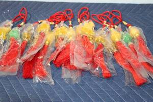 lot 1241 image: Set of 10 Decorative Hanging Charms with Red Tassels