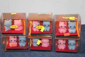lot 1246 image: Set of 6 Pairs of Hello Kitty and Friend Figurines in Display Boxes